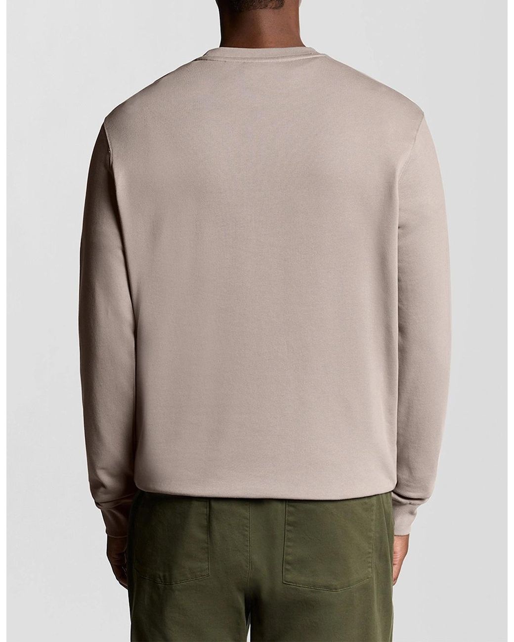 Lyle & Scott Gray Lyle & Scott Tonal Superfine Crew Neck Sweat for men