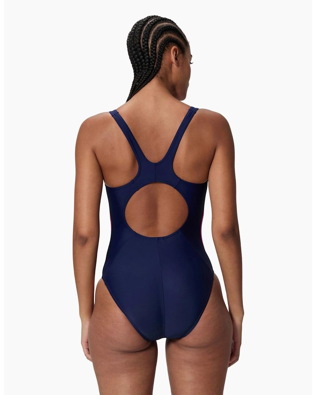 Speedo Blue Ladies Splice 2.0 Colour Block One Piece Swimsuit