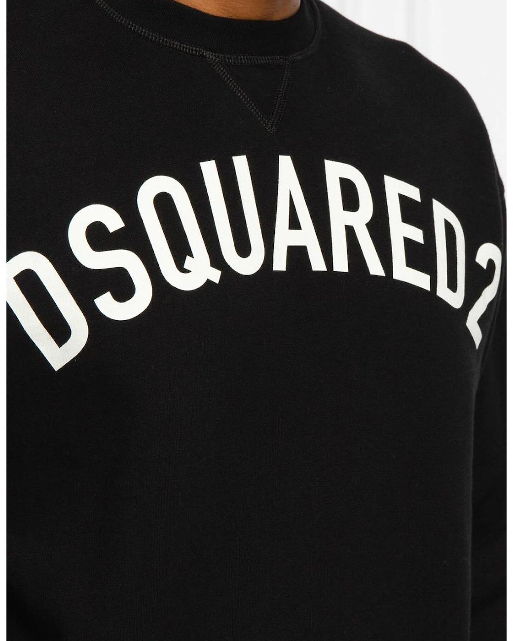 DSquared² Black Curved Logo Sweatshirt for men