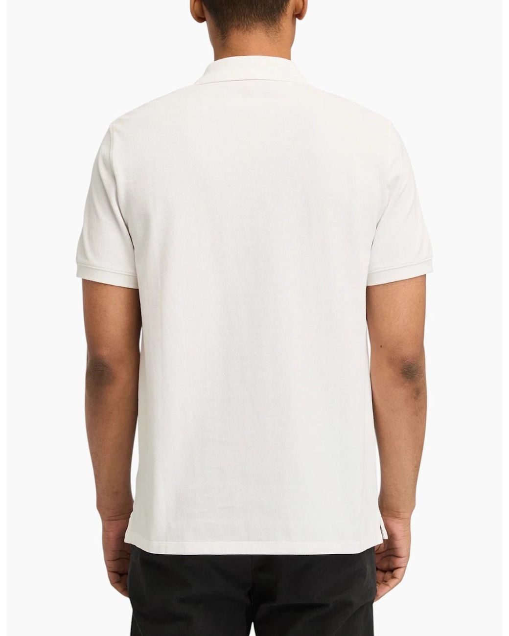 Timberland White Polo Shirt Short Sleeve Millers River Pique Cotton Polo Shirts for men
