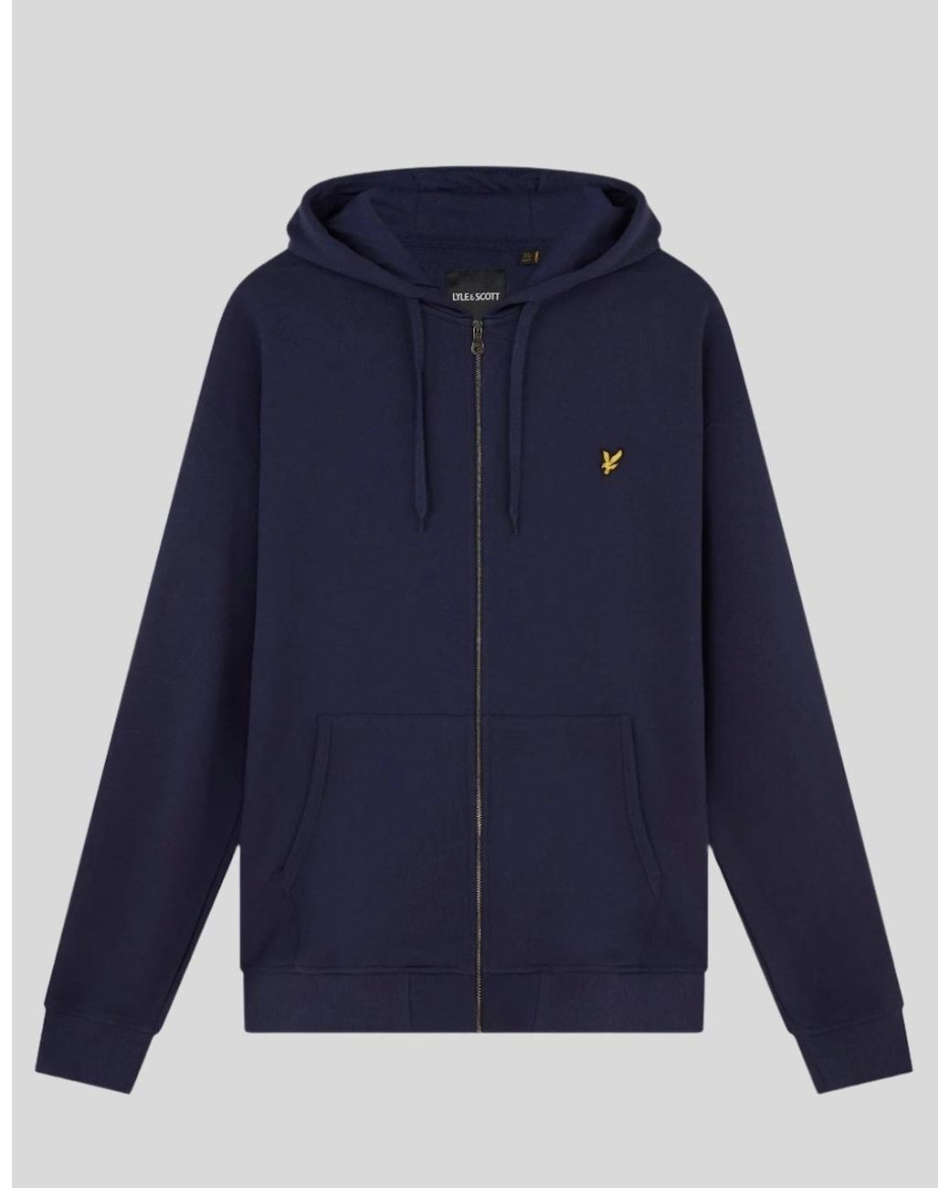 Lyle & Scott Blue Loopback Cotton Full Zip Hoodie for men