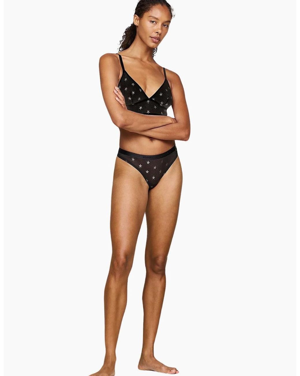 Tommy Hilfiger Black Stars Lace Thong