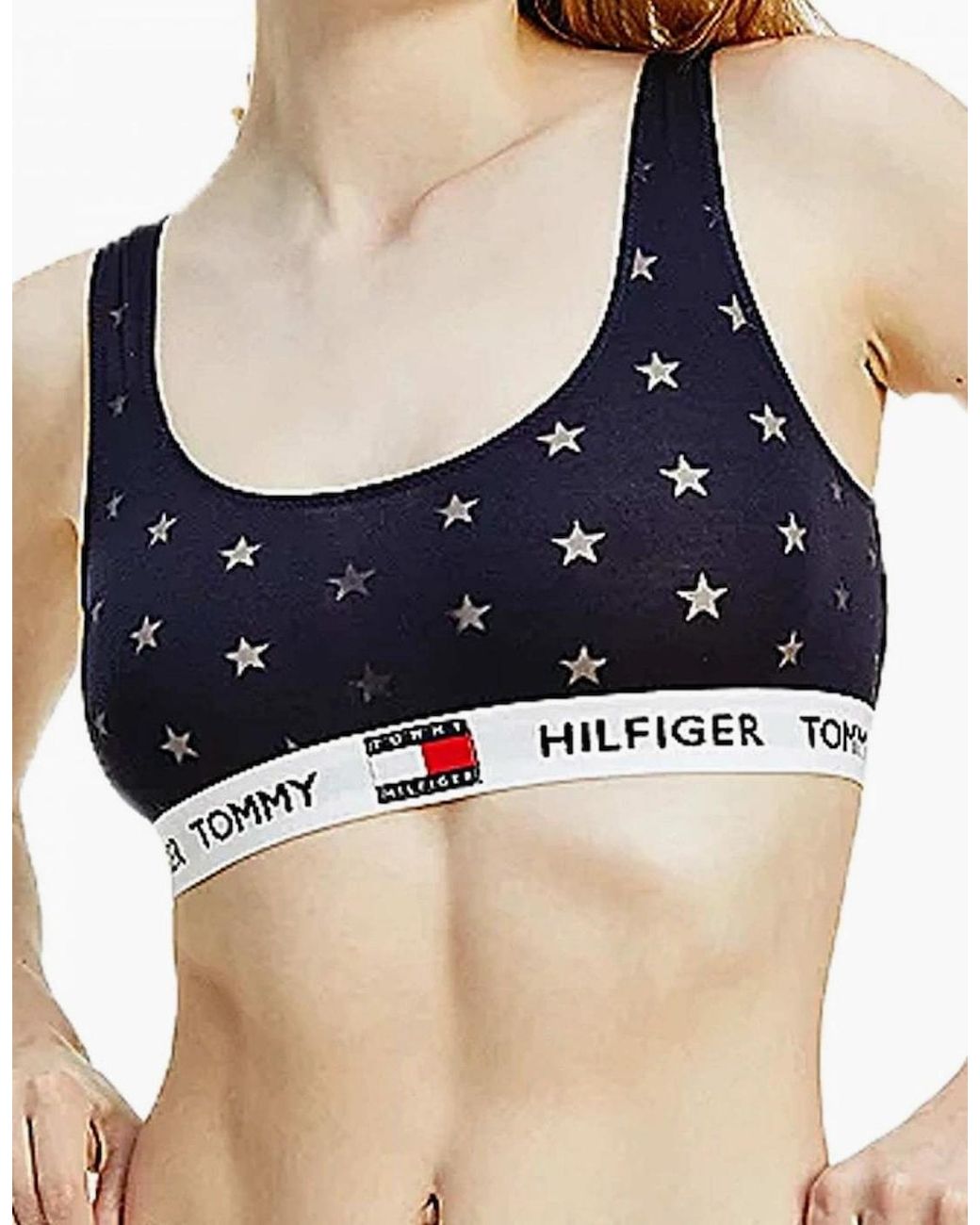Tommy Hilfiger Blue Stretch Modal Burnout Bralette, Desert Sky