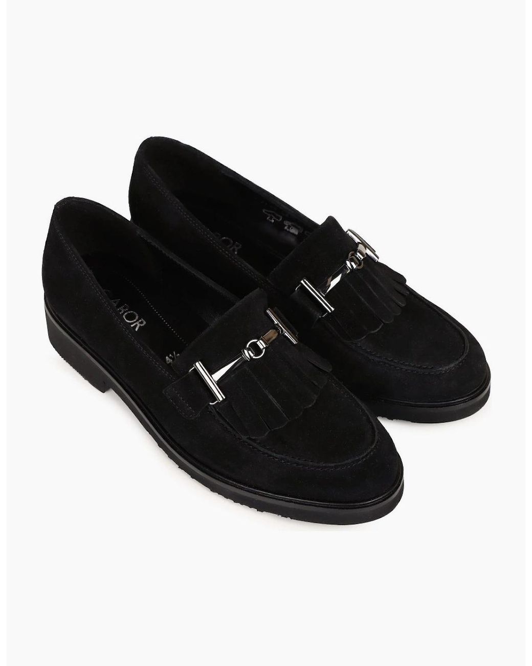 Gabor Black Leader Fringe Loafers