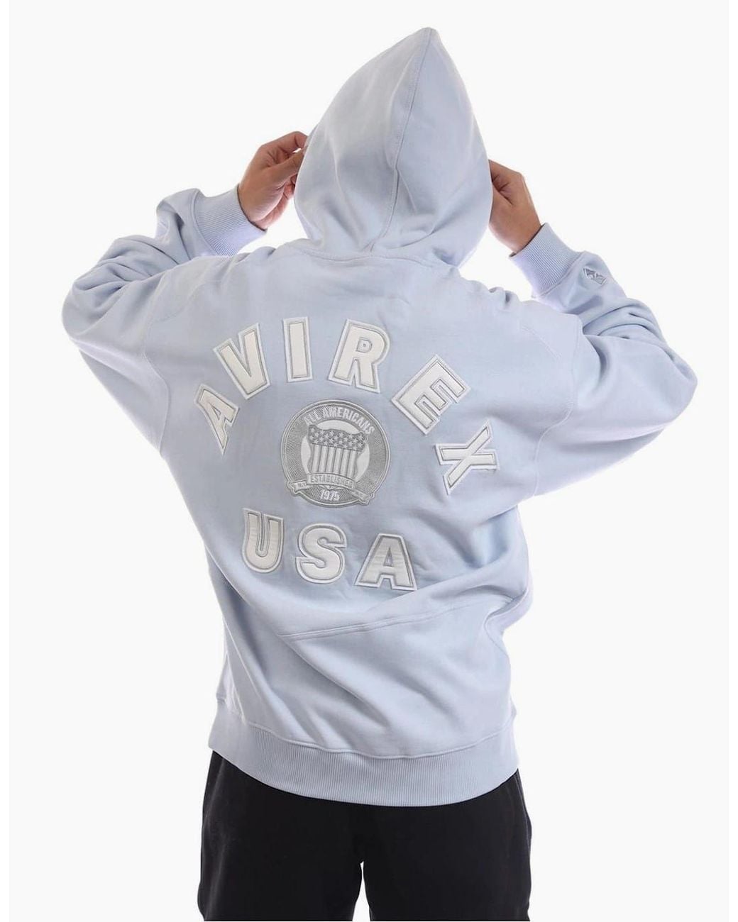 Avirex Blue Jackson Hooded Neck Long Sleeve Sweatshirt for men