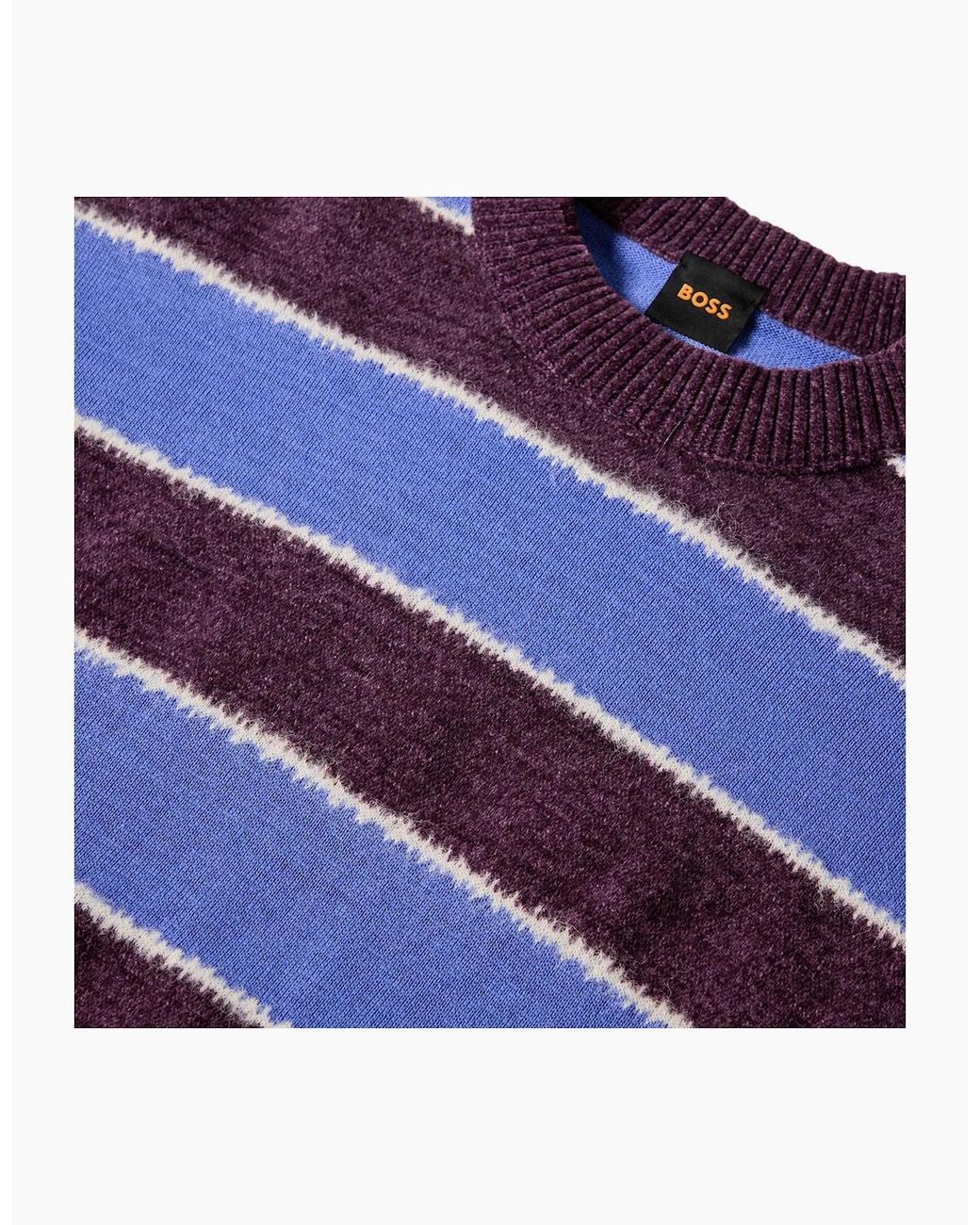 Boss Blue Knitted Sweater for men