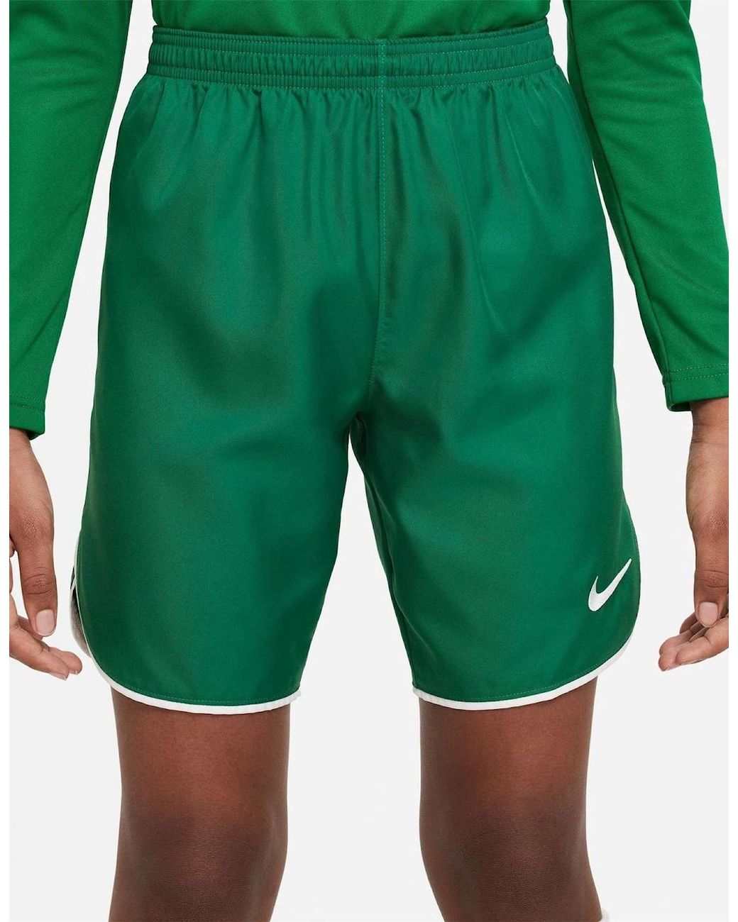 Nike Green Laser V Athletic Shorts With Notch Hem