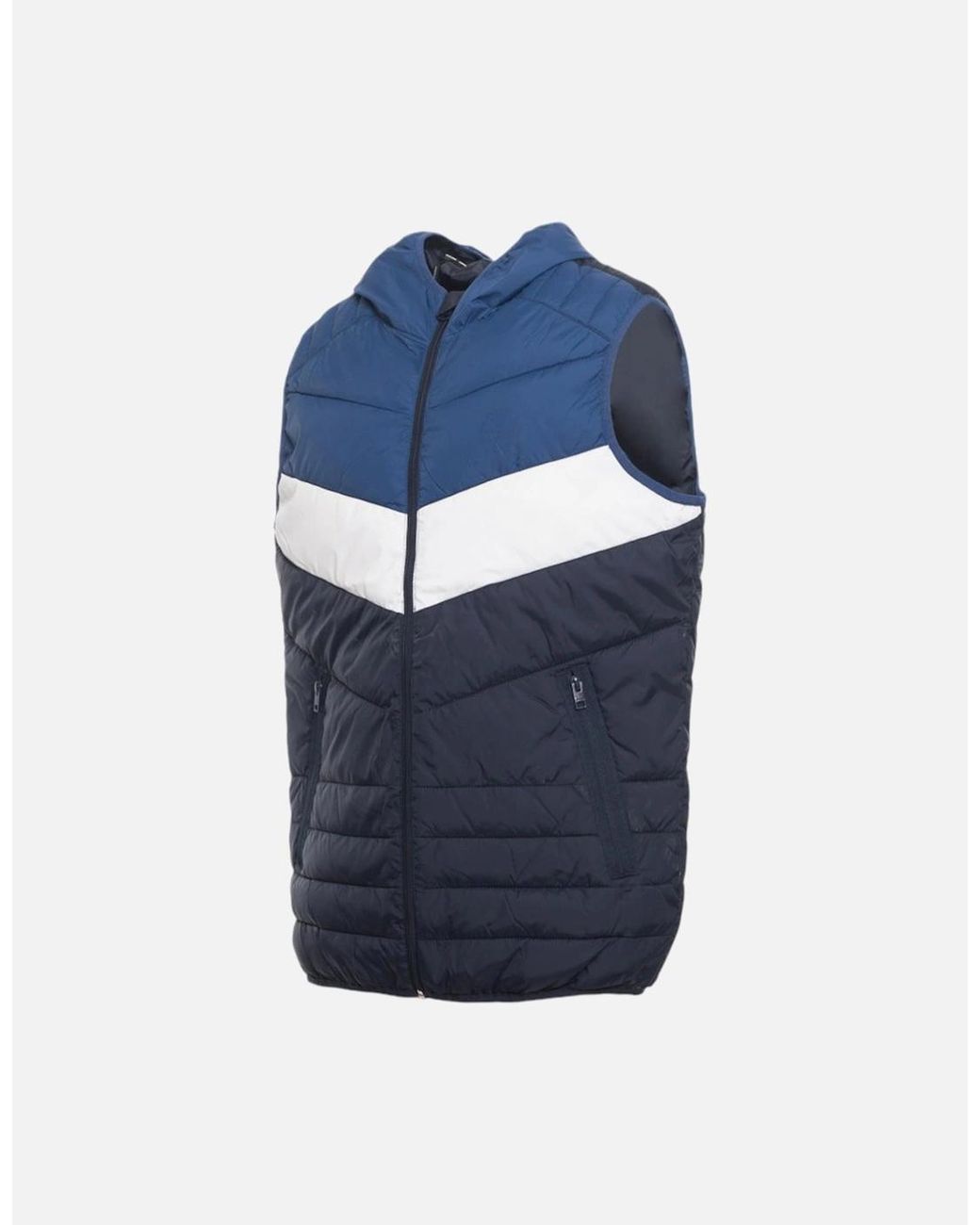 Jack & Jones Blue Jack And Jones Puffer Jacket Summer Sleeveless Body Warmer Padded Hoodie for men