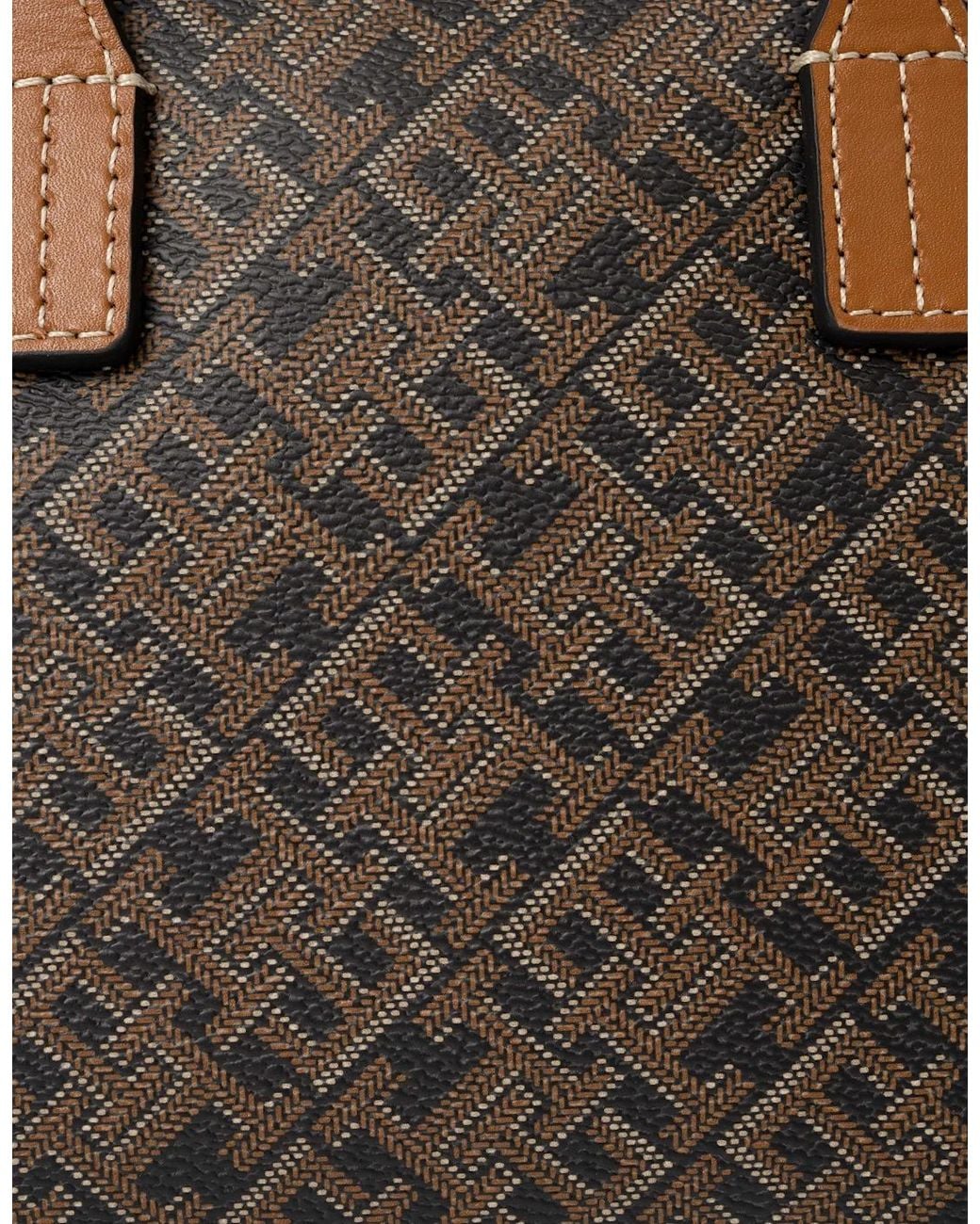 Tommy Hilfiger Brown Th Monoplay Mono Print Mini Tote Bag