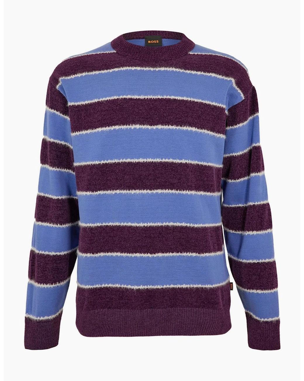 Boss Blue Knitted Sweater for men