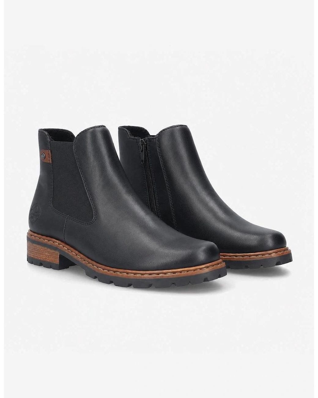 Rieker Black Z9354 Chelsea Boots/Mahogany
