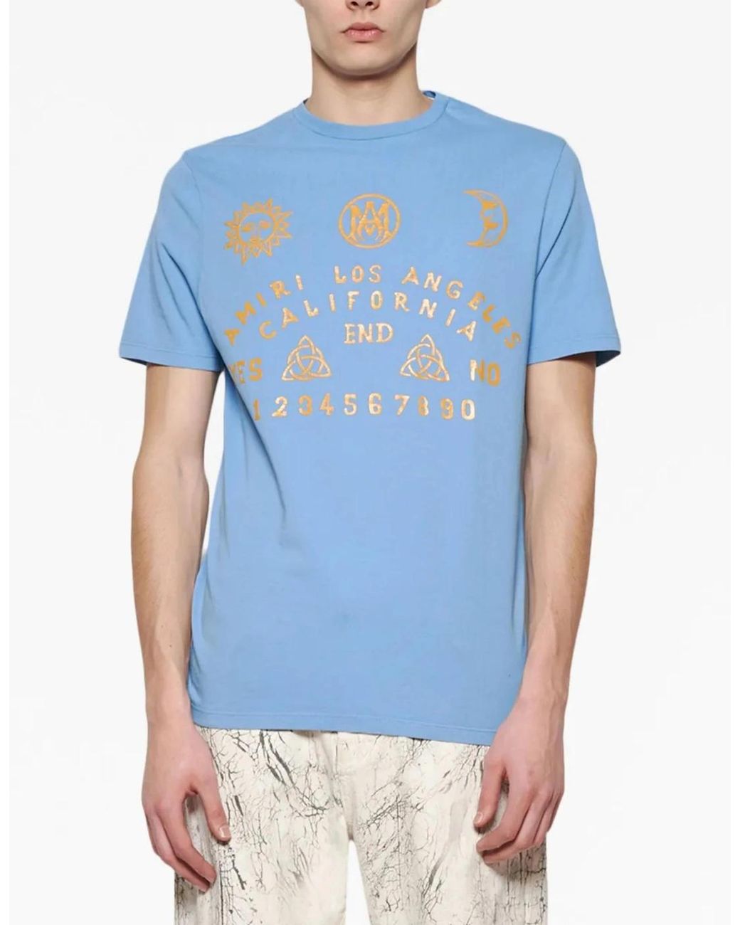 Amiri Blue Ouija Board Tee Carolina