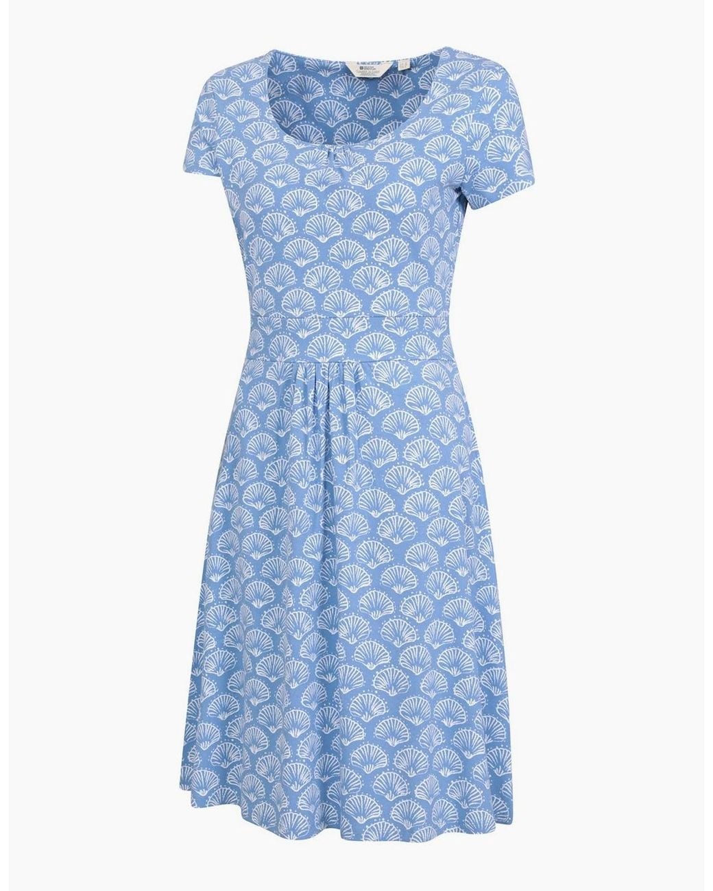 Mountain Warehouse Blue Ladies Orchid Seashells Uv Protection Midi Dress