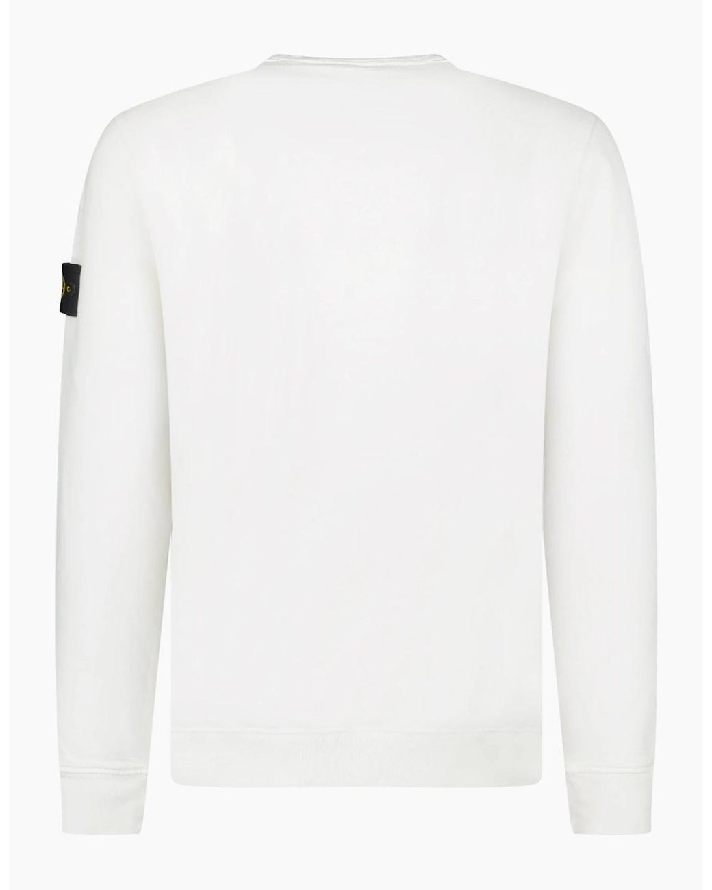 Stone Island White Brushed Organic Cotton Sweatshirt Ivory for men