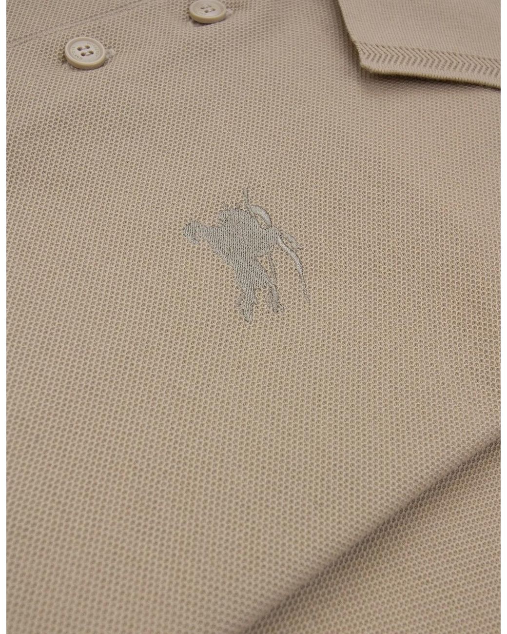 Burberry Natural Eddie Cotton Polo Shirt Soft Fawn for men