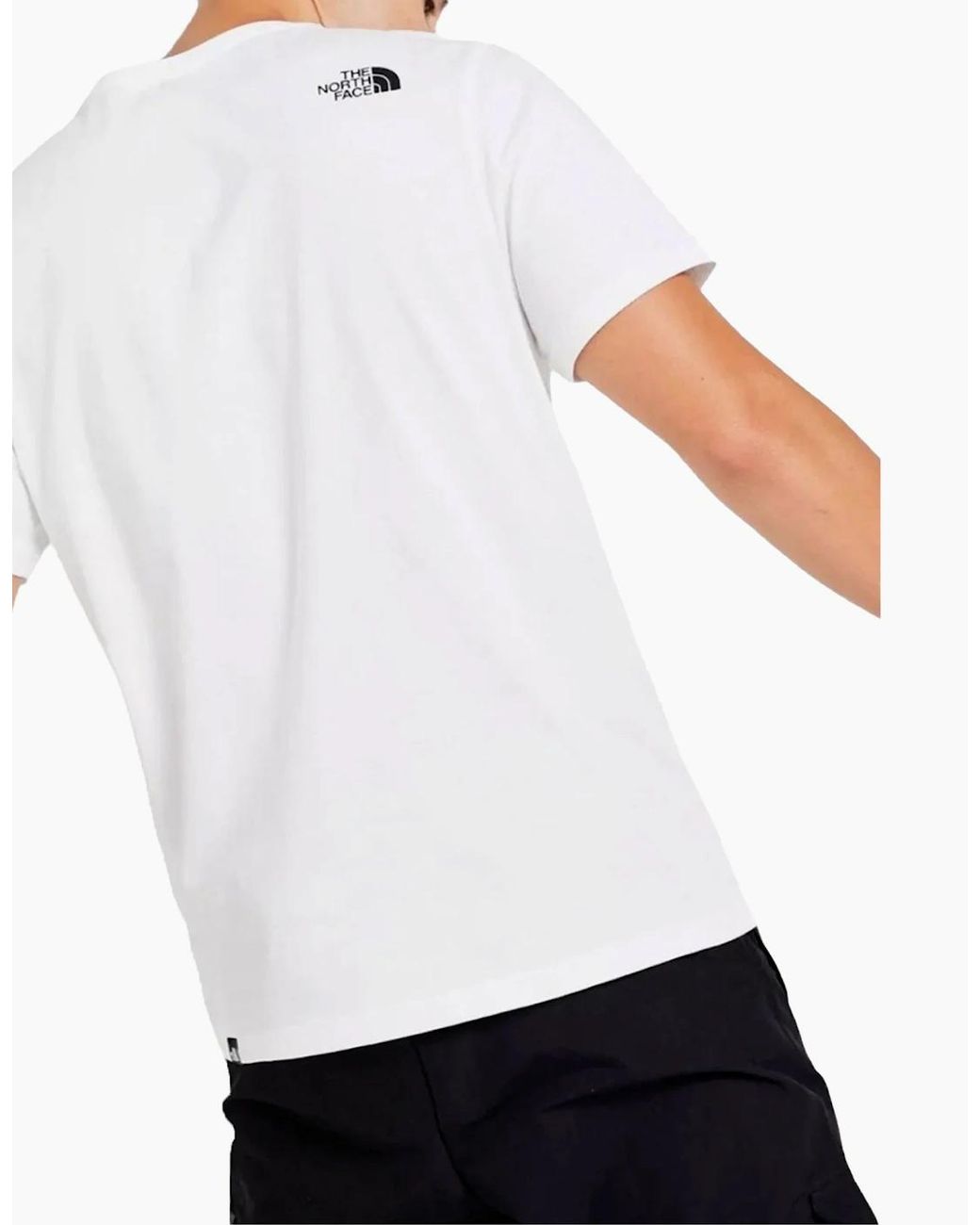 The North Face White T Shirts Small Box Short Sleeve Summer Cotton Tee for men