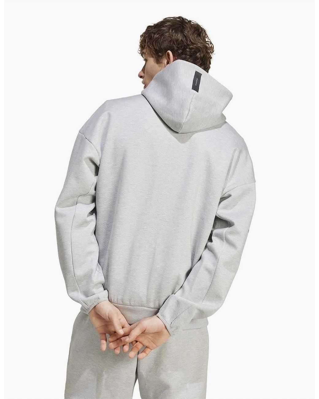 Adidas Gray Z.N.E. Hooded Neck Long Sleeve Sweatshirt for men