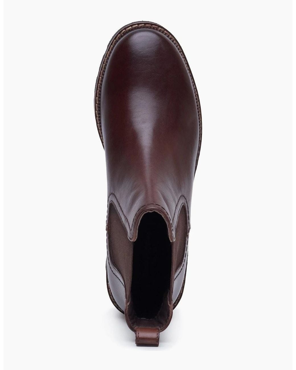 Hush Puppies Brown Gaia Leather Chocolate Heeled Chelsea Boots