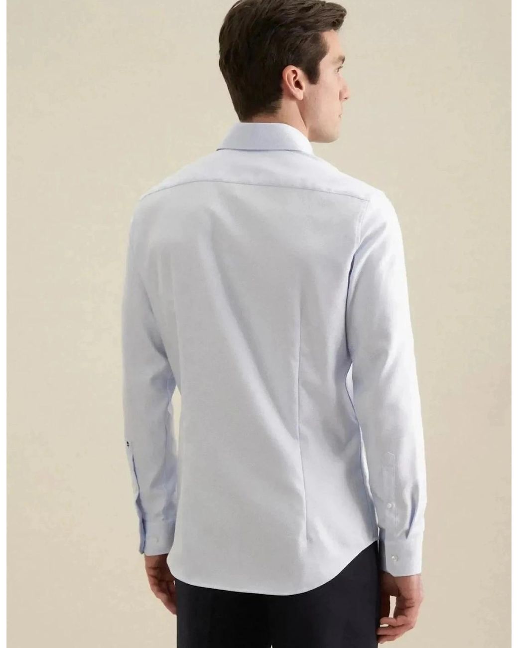 Seidensticker White Shaped Fit No Iron Spread Kent Structured Business Shirt Light for men