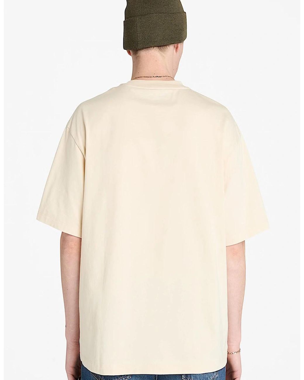 Timberland White Hampton Stack Logo Tee for men