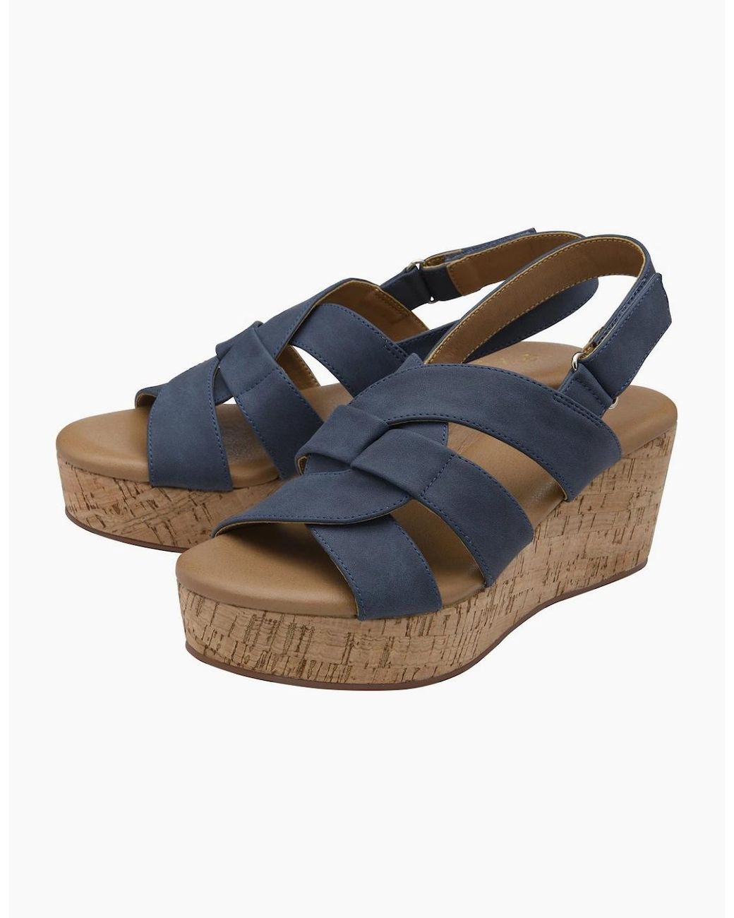 Lotus Blue Thora Wedge Sandals