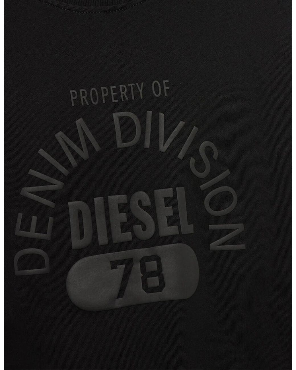 DIESEL Black Denim Division Logo Sweatshirt for men