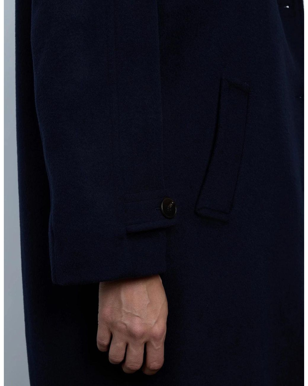 Live Unlimited London Blue Wool Blend Tailored Coat