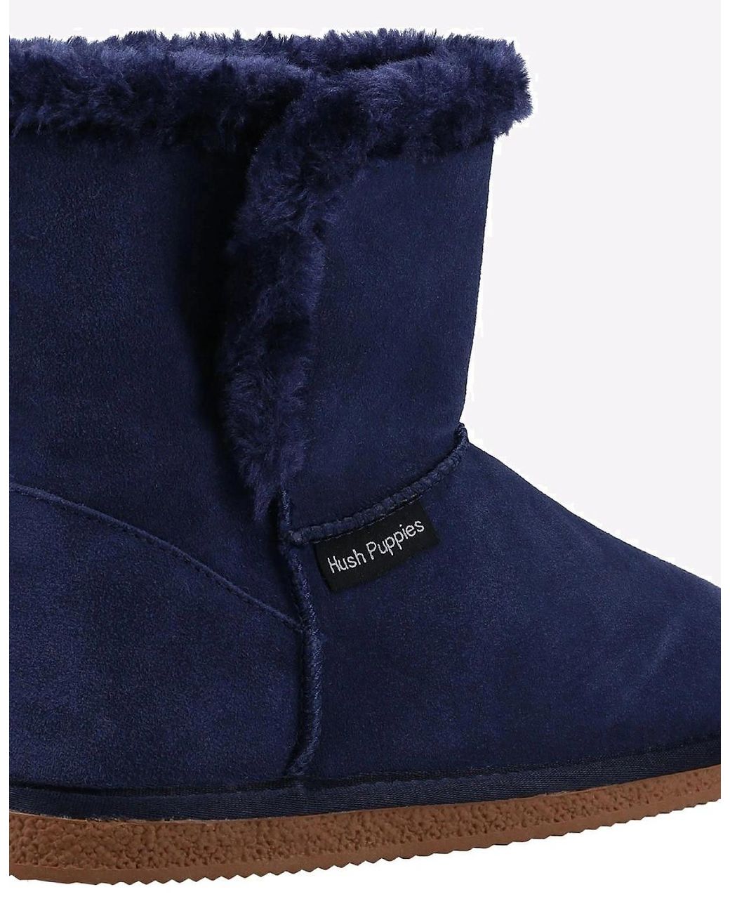 Hush Puppies Blue Ashleigh Memory Foam Slipper Boots