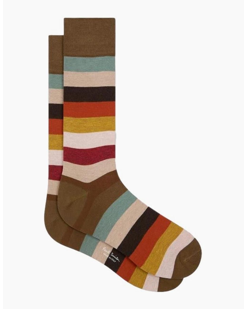 Paul Smith Brown Craft Stripe Sock 92 Multi for men