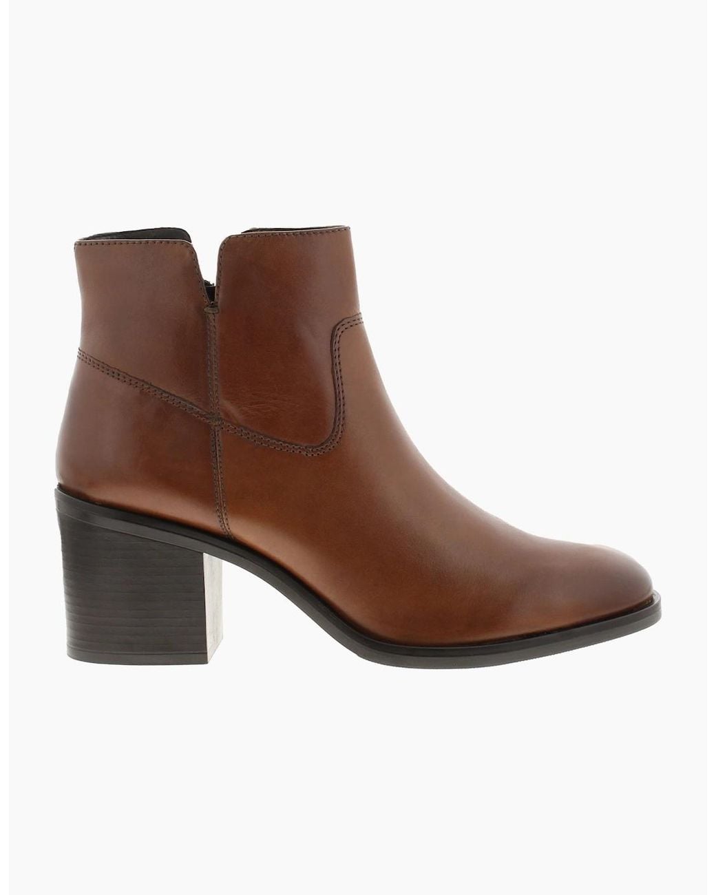 Clarks Brown Ankle Boots Valvestino Lo Dark Tan Leather Zip Fastening Uk Size