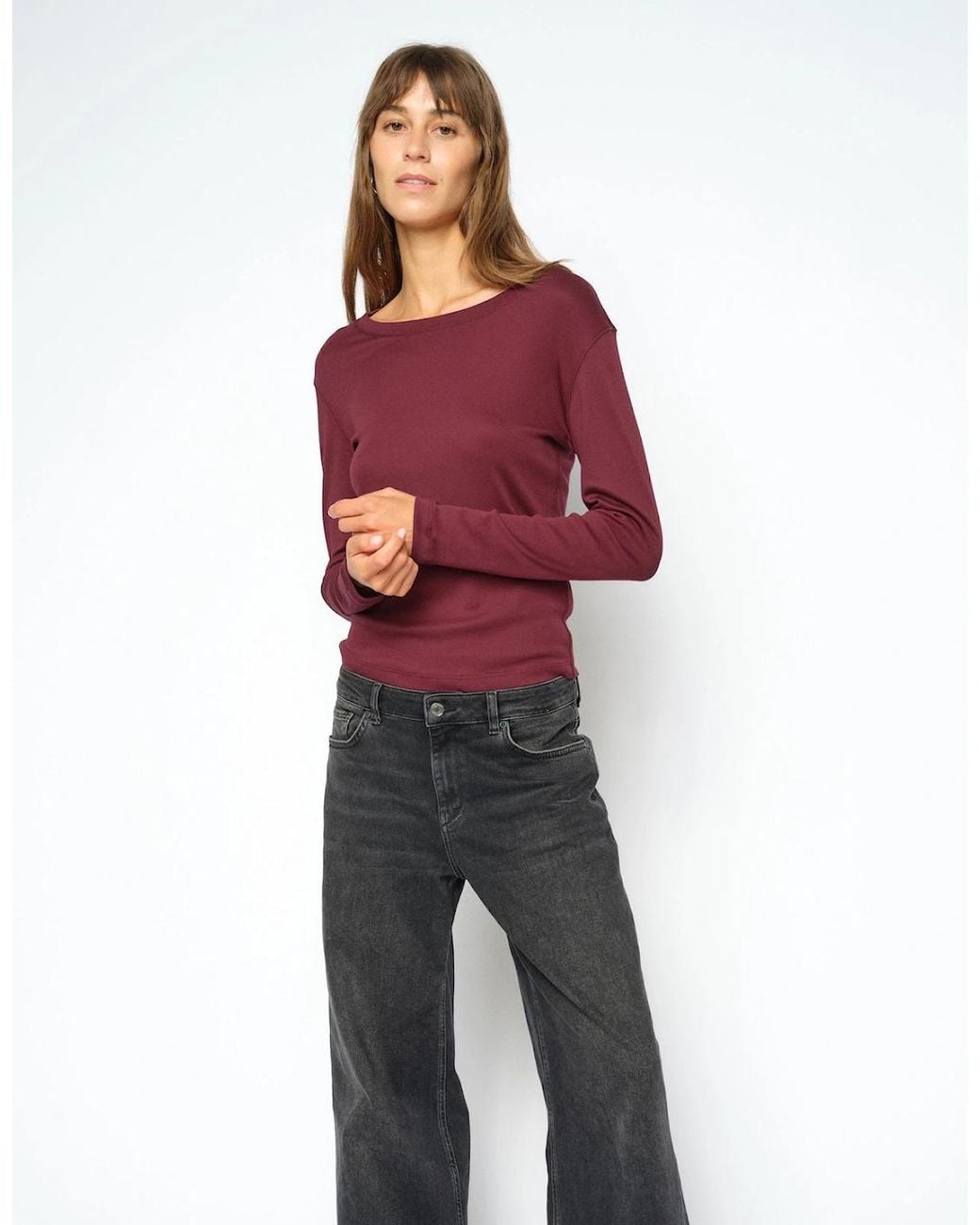 Mos Mosh Red Mali O Neck Long Sleeve Tee