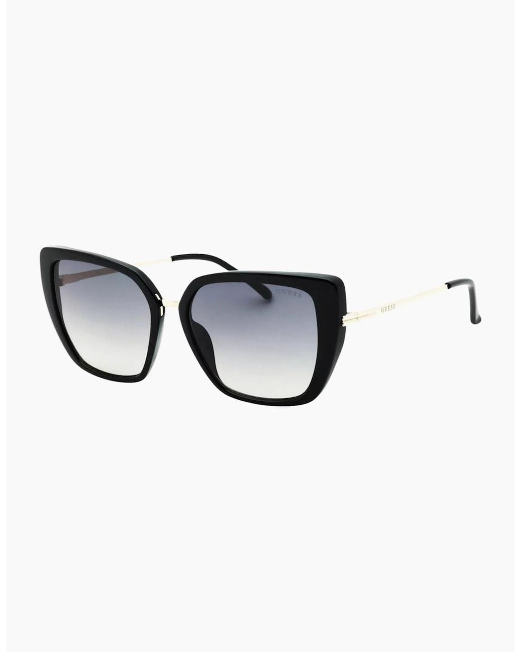 Guess Black Shiny Frame Gradient Smoke Lensed Sunglasses
