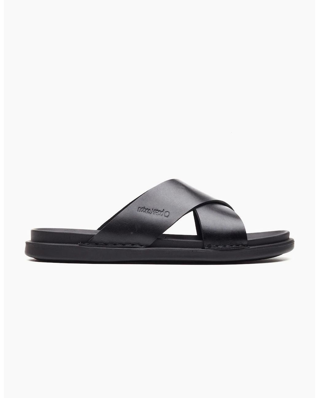 Base London Black London Drift Leather Sandals for men