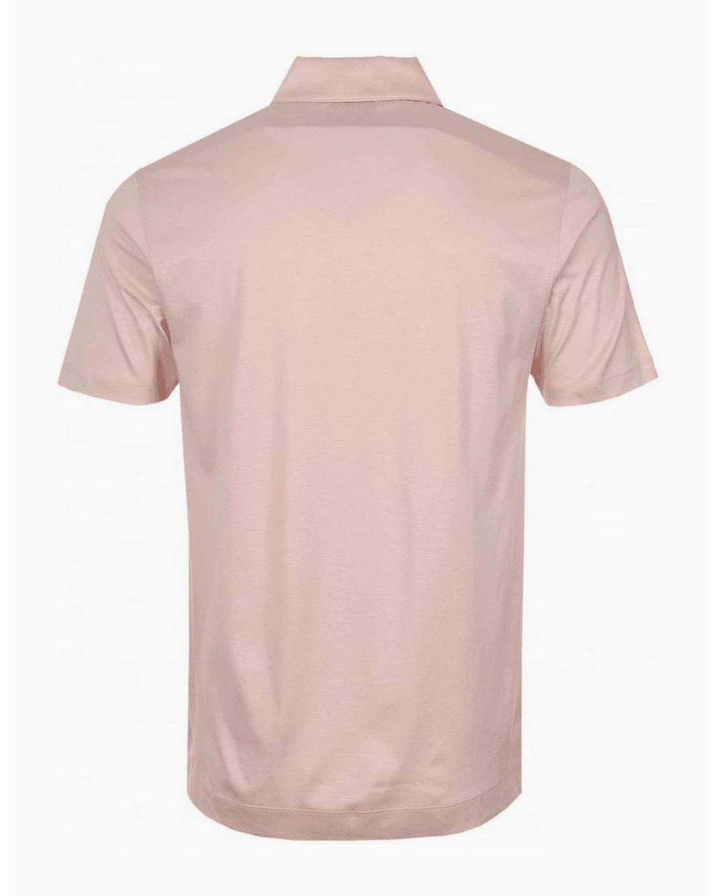 Boss Pink H-Paras Mercerised Cotton Pastel Zip Polo Shirt for men