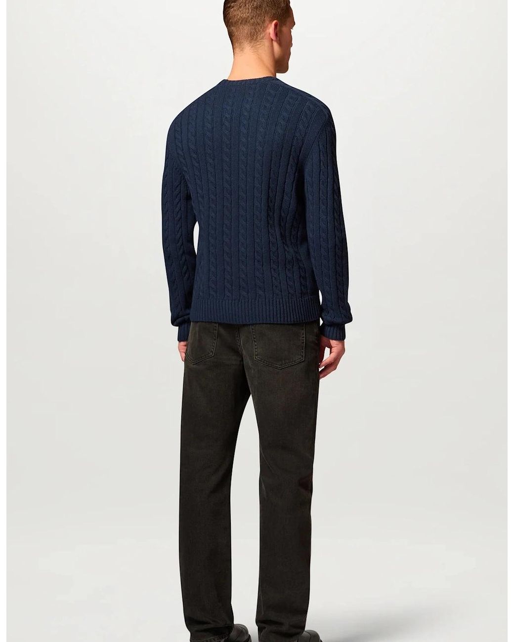 Belstaff Blue Westport Crewneck Sweater for men