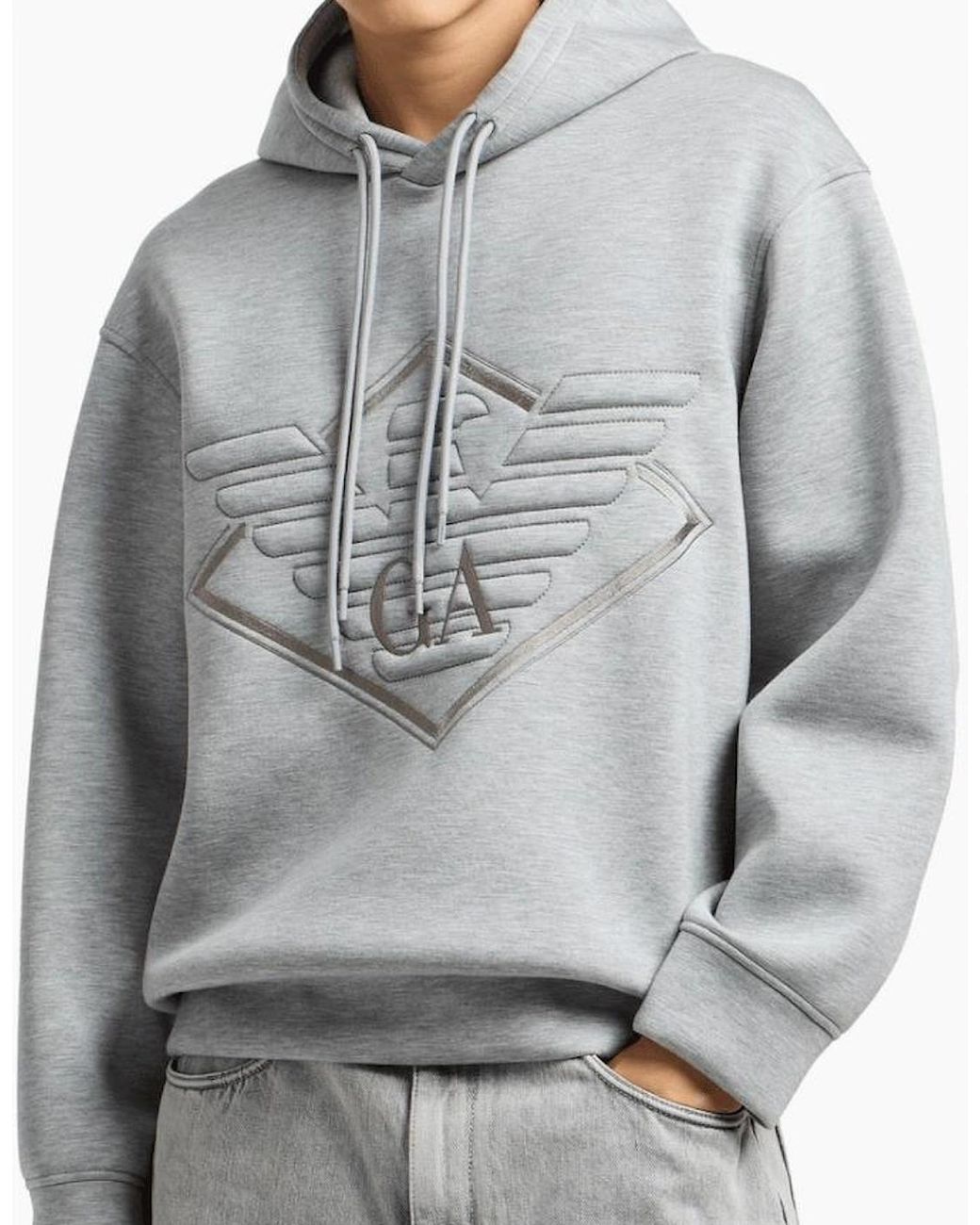Emporio Armani Gray Hooded Sweatshirt for men