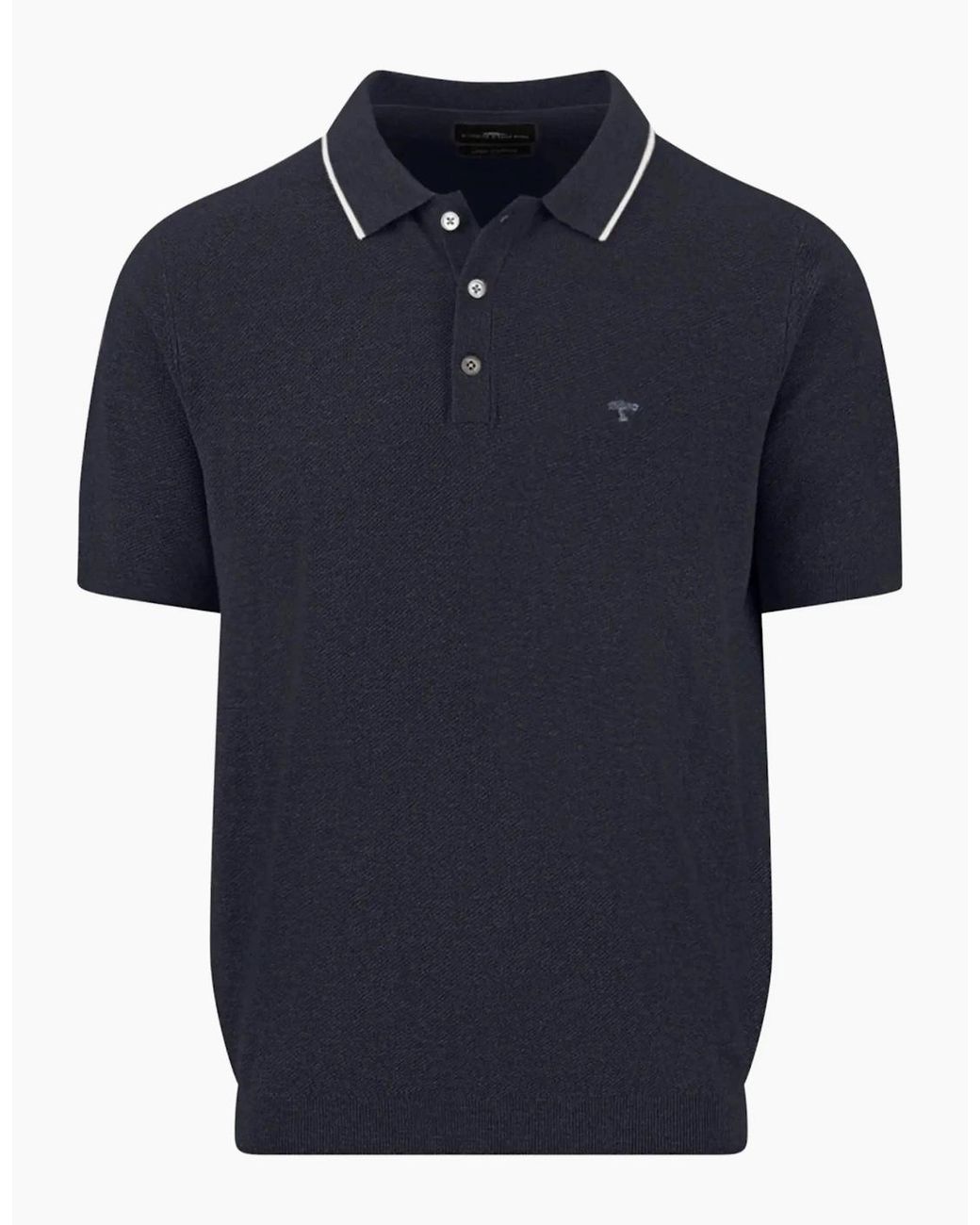 Fynch-Hatton Blue Fynch-Hatton Knitted Polo Shirt for men