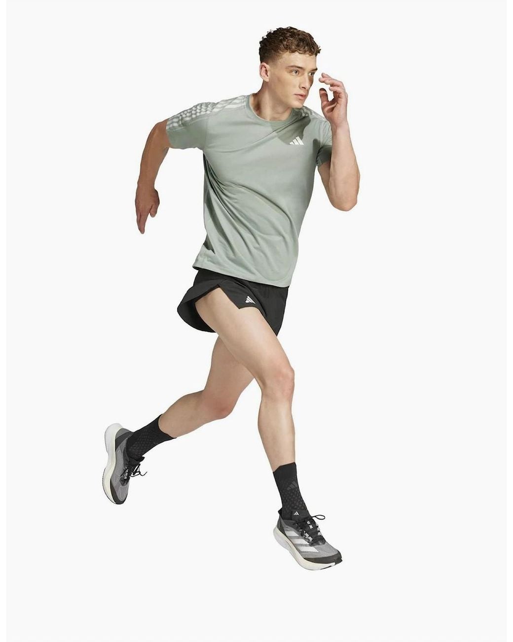 Adidas Green Own The Run Crew Neck Short Sleeve Jersey T-Shirt for men