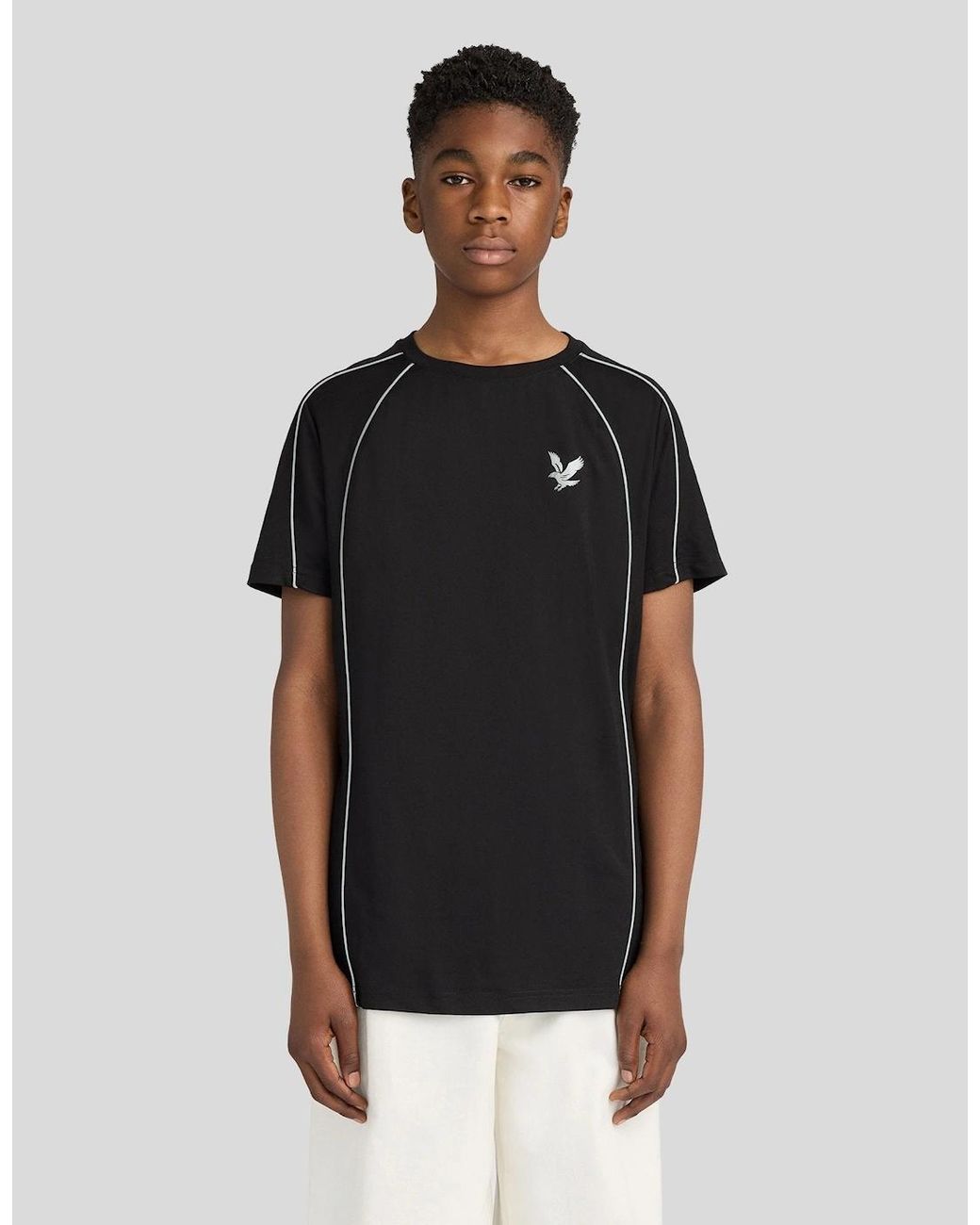 Lyle & Scott Black Reflective Piped T-Shirt for men