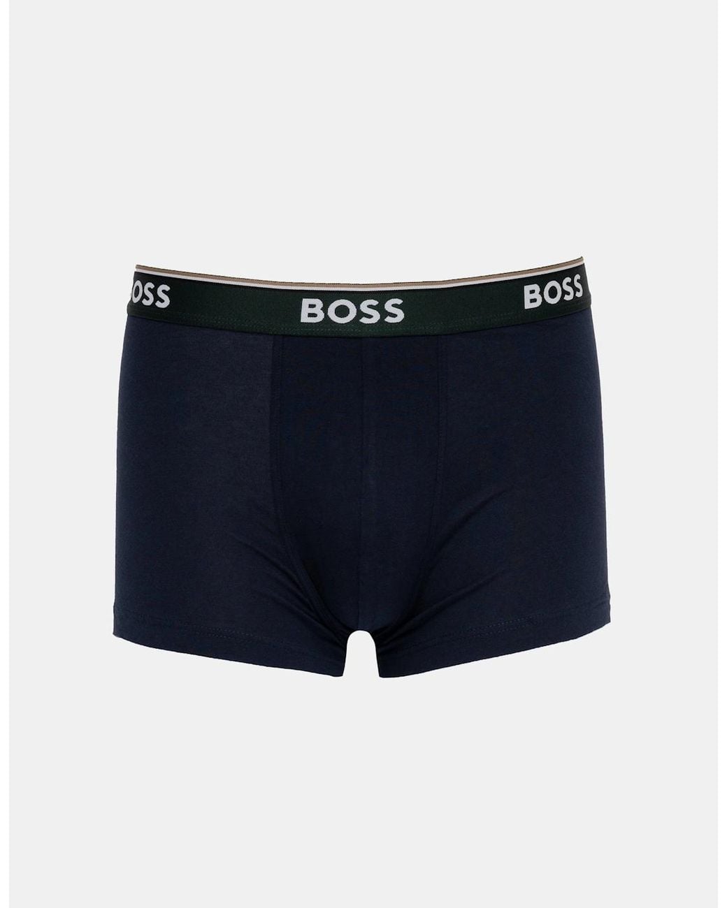 Boss Blue Boss Three-Pack Of Stretch-Cotton Trunks With Logo Waistbands for men