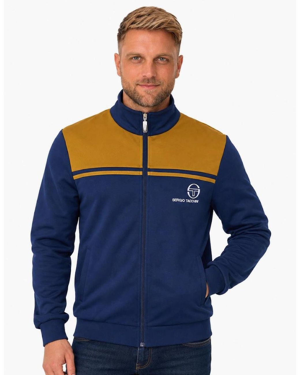 Sergio Tacchini Blue New Young Line Track Top Jacket Maritime/Golden for men