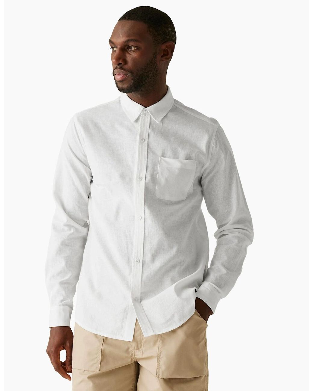 Regatta White Loran Long-Sleeved Shirt for men