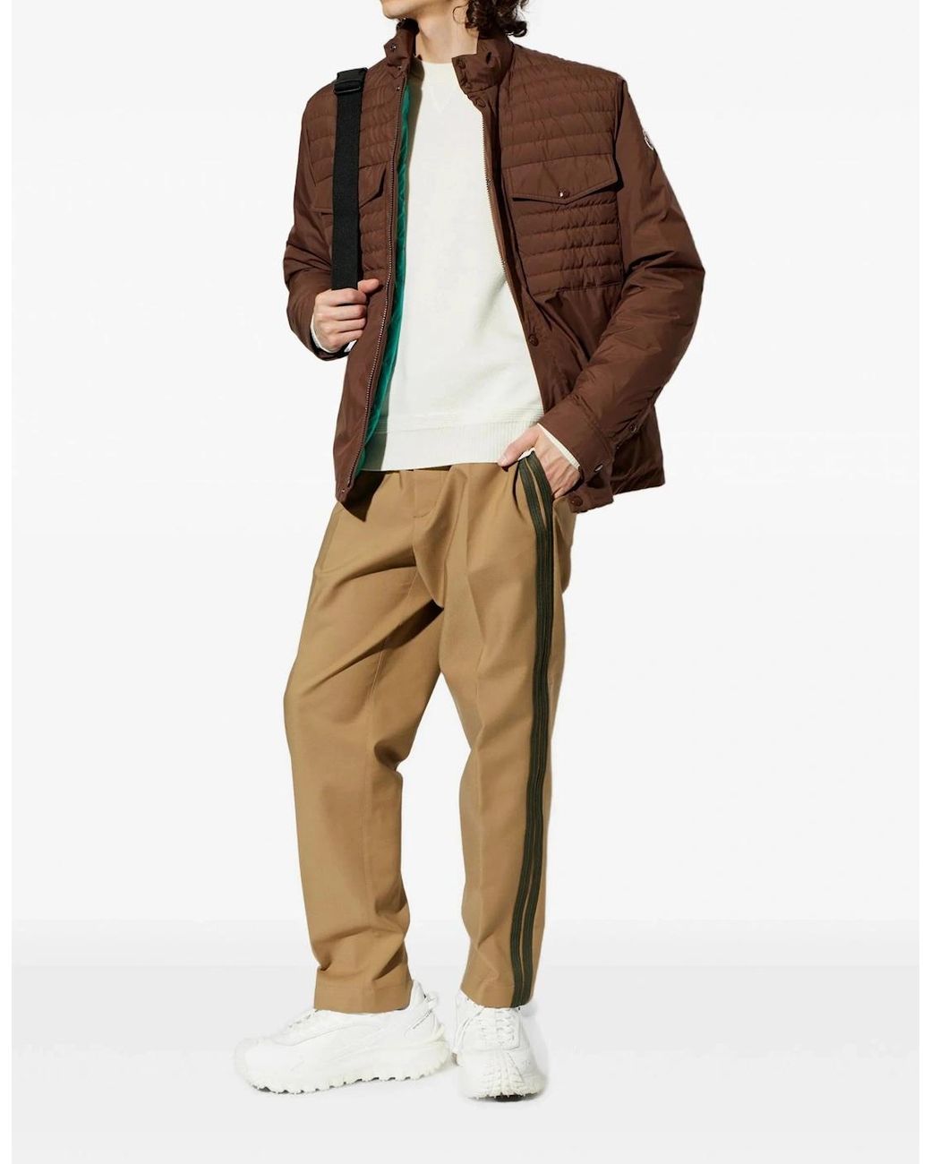 Moncler White Sleeve Pocket Sweater Cream for men