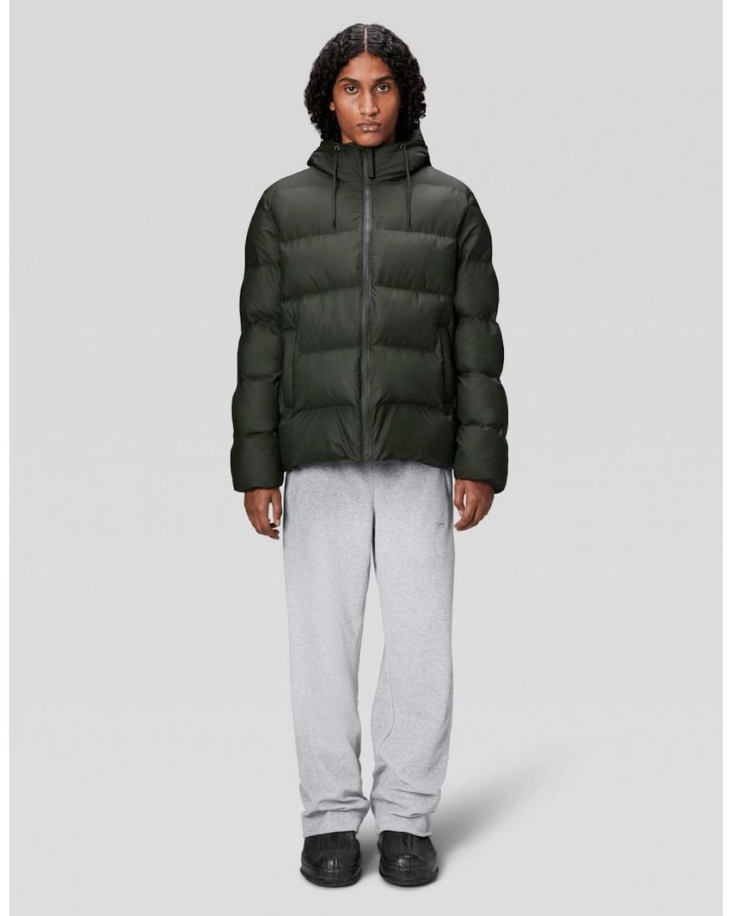 Rains Green Alta Puffer Jacket