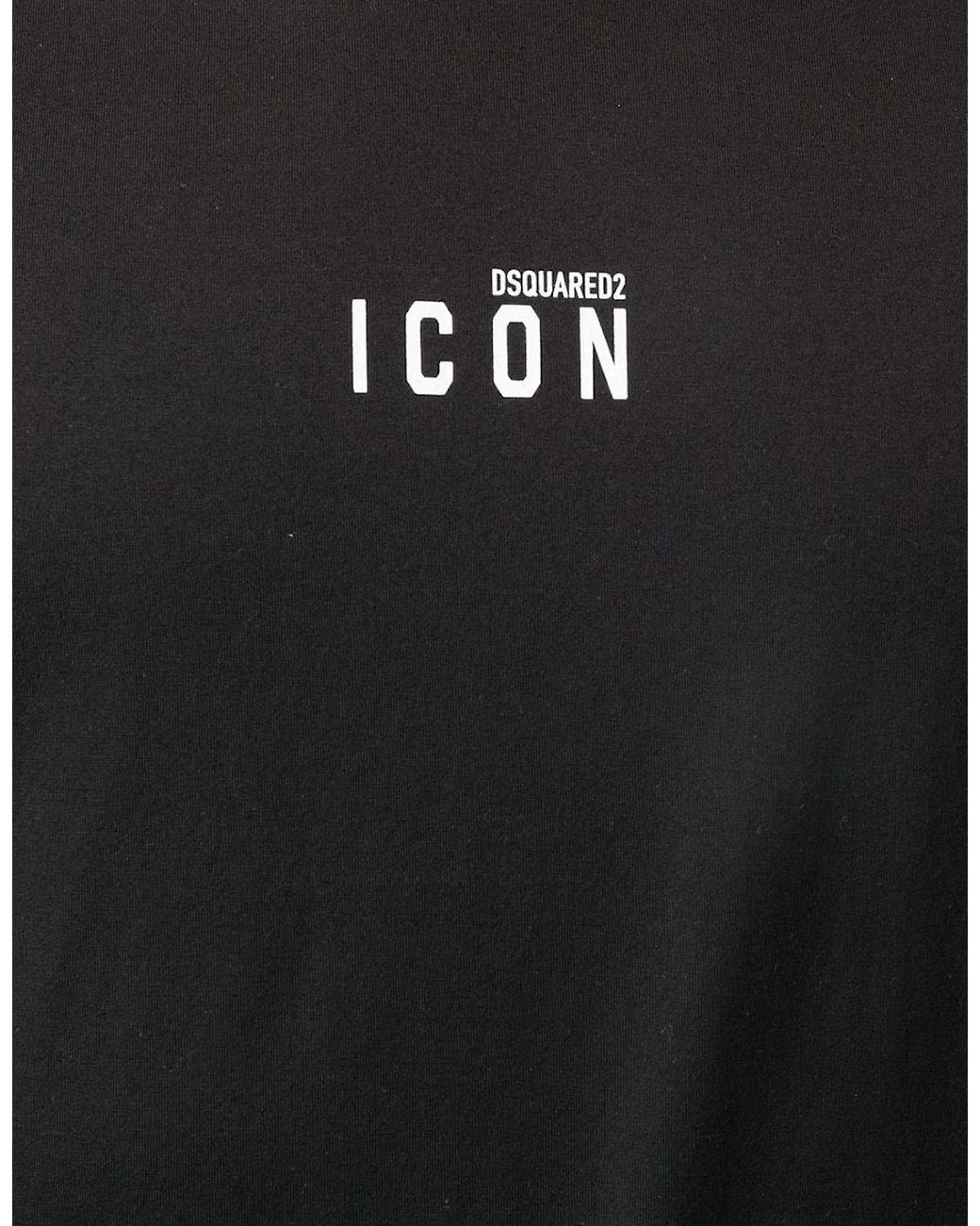 DSquared² Black Small Icon Logo Print T-Shirt for men