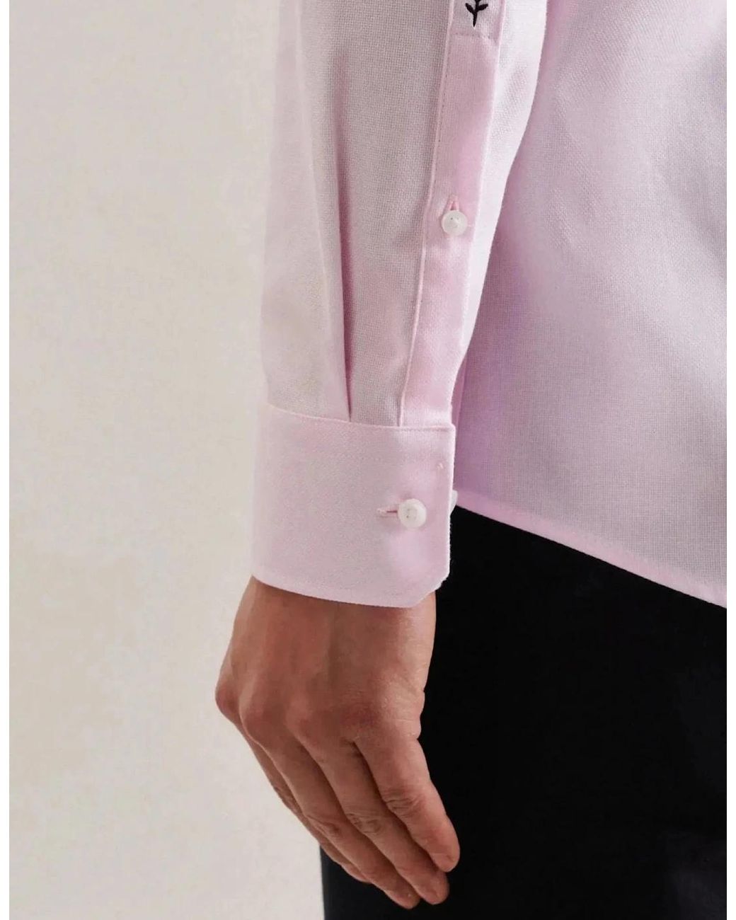 Seidensticker Pink Regular Fit Business Kent Patch Structured Business Shirt for men