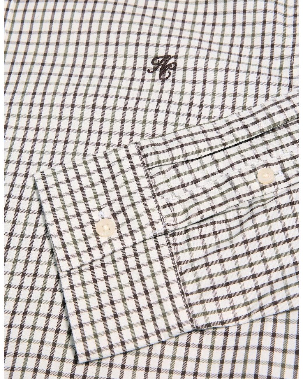 Holland Cooper Gray Classic Woven Button Down Shirt Check for men