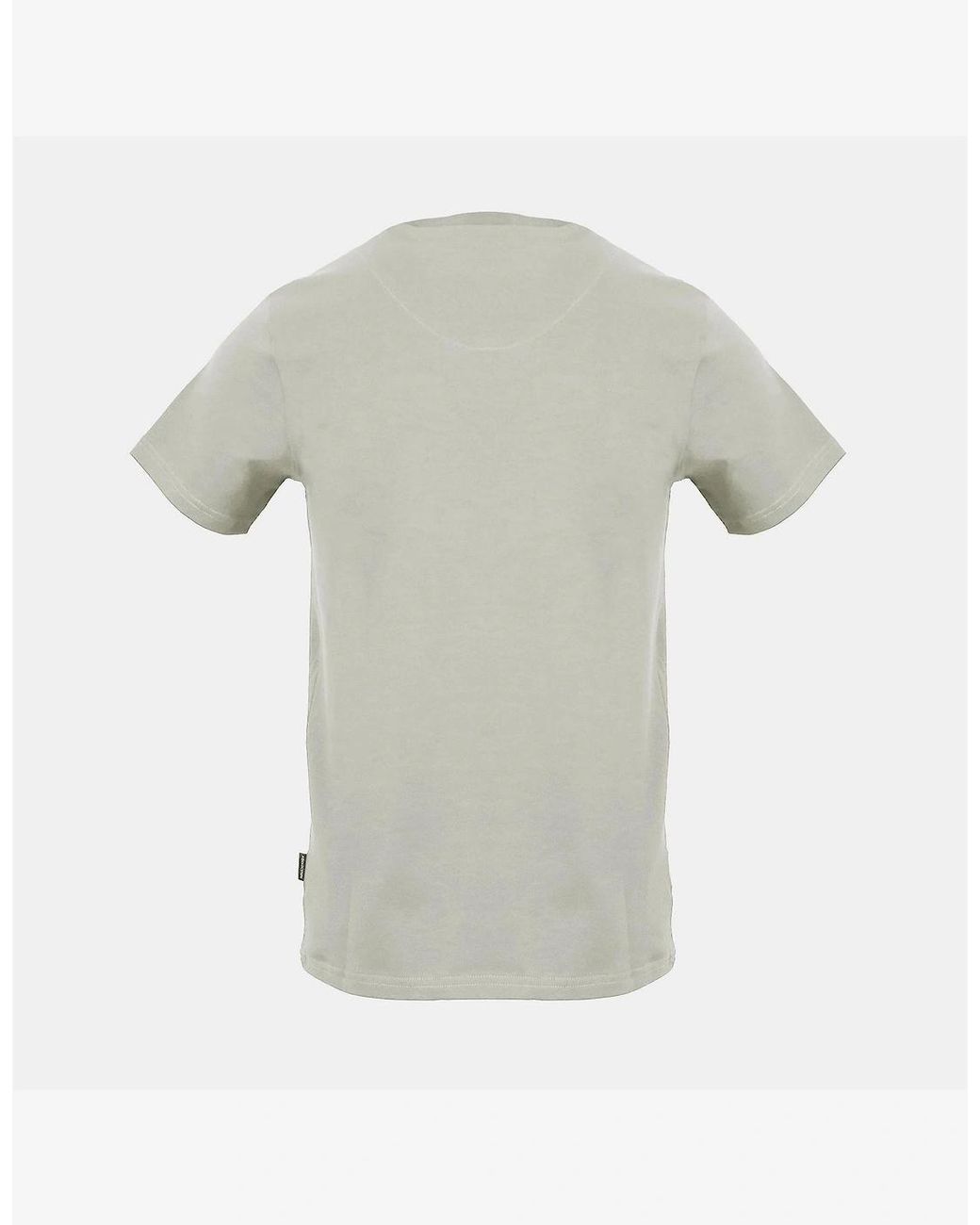 Aquascutum Gray Wordmark Crew Neck Regular Fit Short Sleeve T-Shirt for men