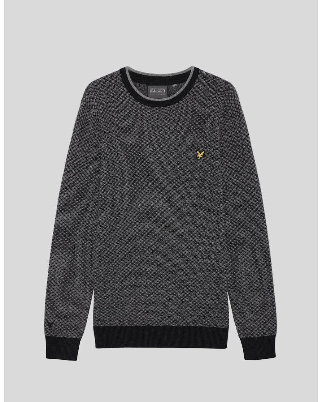 Lyle & Scott Gray Cashmere Blend Crew Neck Jumper for men