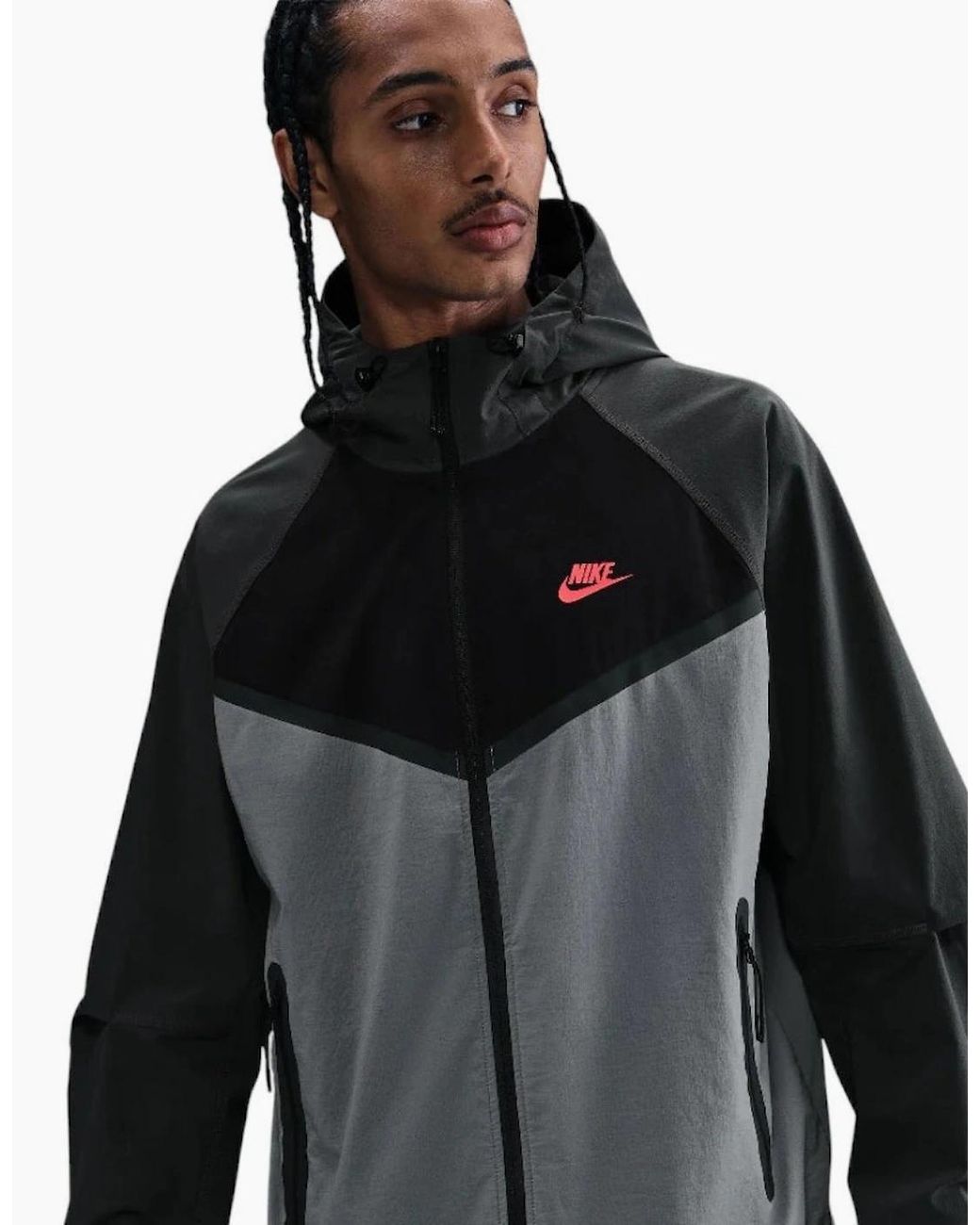 Nike Gray Tech Windrunner Woven Smoke Jacket for men